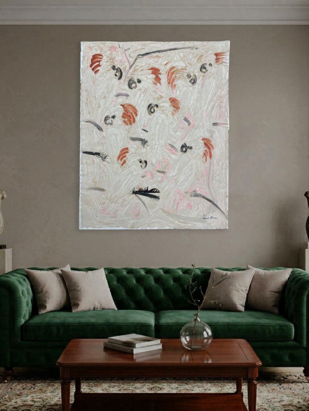 Hunt Slonem "Cockatoos" 2001 Limited Signed Fine Wall Art | 109 x 87 cm